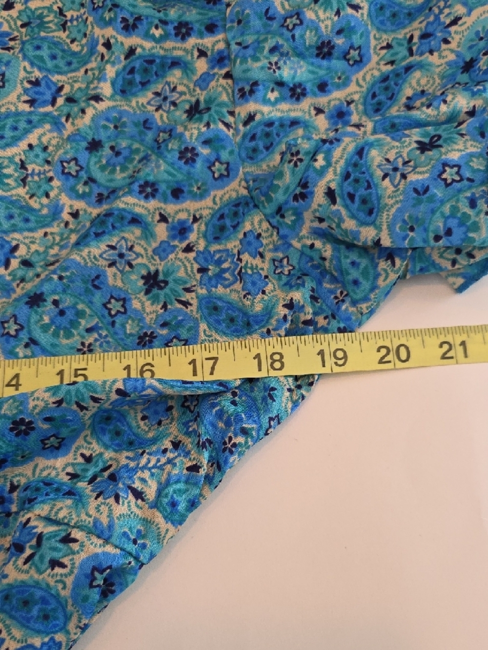 Vintage Silk Wrap Maxi Dress Blue Paisley Boho Womens M/L Cottagecore Resortwear - Picture 12 of 14
